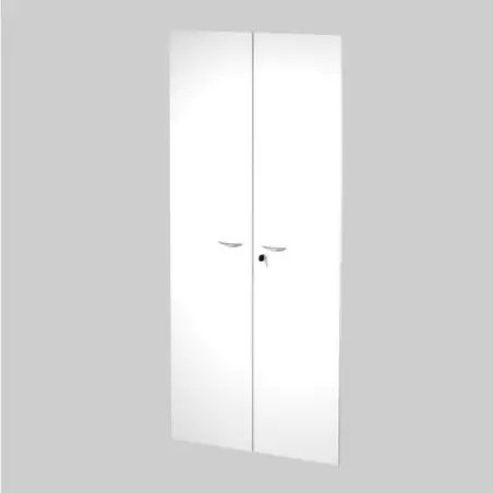 (60075M-3) ARTEXPORT PAREJA DE PUERTAS PARA ESTANTERÍA ALTA PRESTO 18MM CON CERRADURA BLANCO