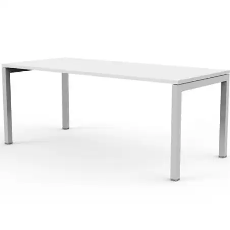 (66002-3+86711N+86307) ARTEXPORT MESA ESCRITORIO VENERE 140 CON 4 PATAS DE METAL 40X40MM TABLERO 22MM BLANCO