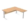 (ML003M-HA) ARTEXPORT MESA ESCRITORIO PRESTO CON PATAS METAL 160 + ALA LATERAL 79X60 HAYA