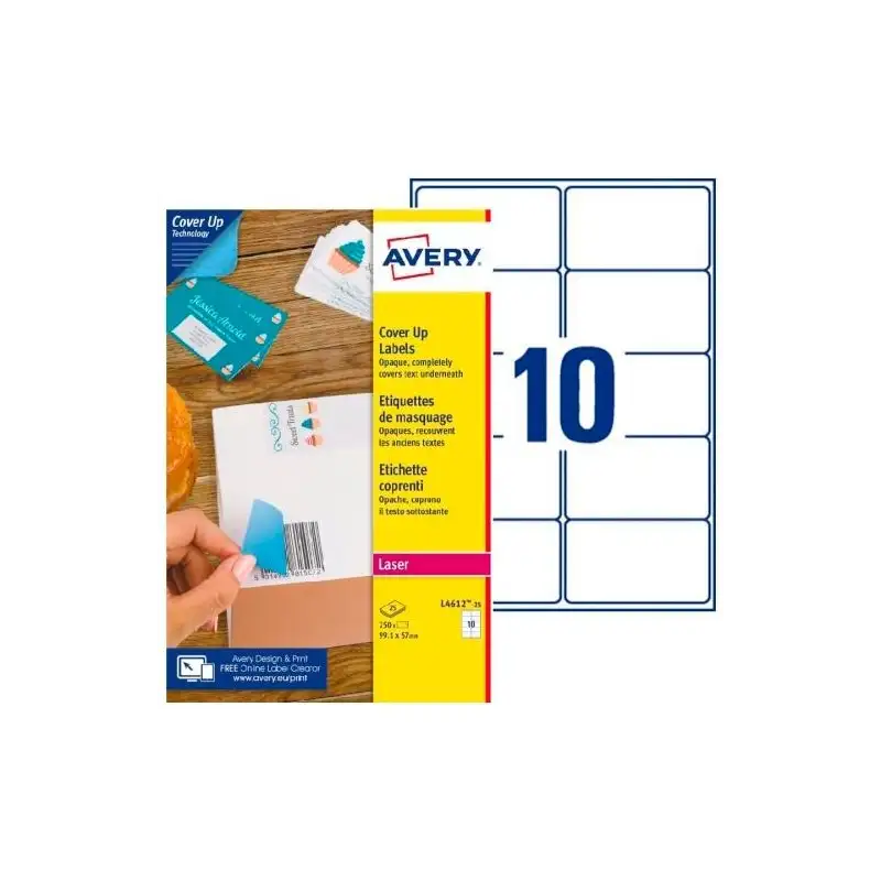 (L4612-25) AVERY ETIQUETAS ADHESIVAS PARA ENMASCARAMIENTO 99