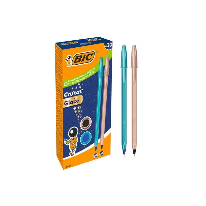 (302535) BIC BOLÍGRAFO CRISTAL GLACE 1.0MM BLUE + COPPER CAJA 20 UD