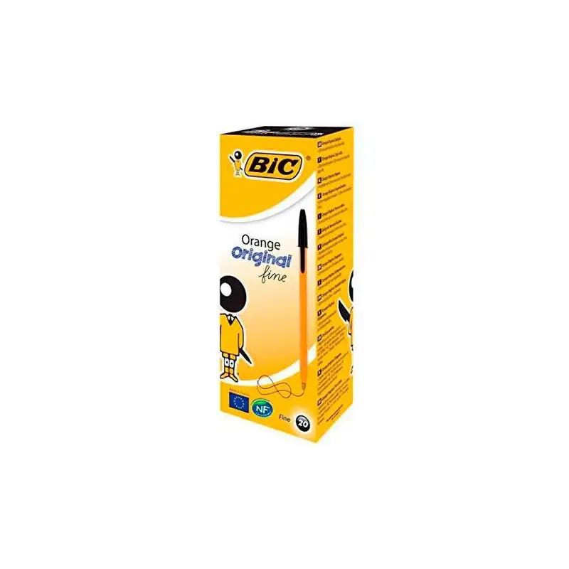 (8099231) BIC BOLÍGRAFO NARANJA ORIGINAL FINE NEGRO CAJA 20 UD