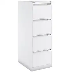 (1643A-BA5) BISLEY ARCHIVADOR METÁLICO BS1643 PREMIUM 4 CAJONES FOLIO CARPETAS COLGANTES MULTIFORMATO FONDO 62CM BLANCO