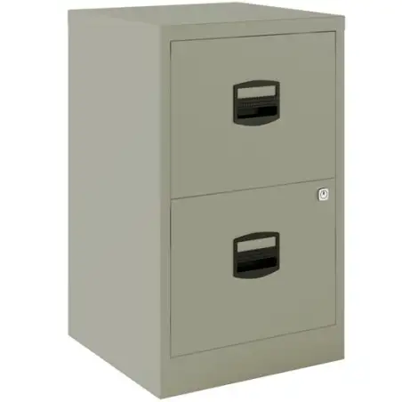 (PFA2-V7) BISLEY ARCHIVADOR METALICO 2 CAJONES ARCHIVO CARPETAS COLGANTES A4 FONDO 40CM GRIS