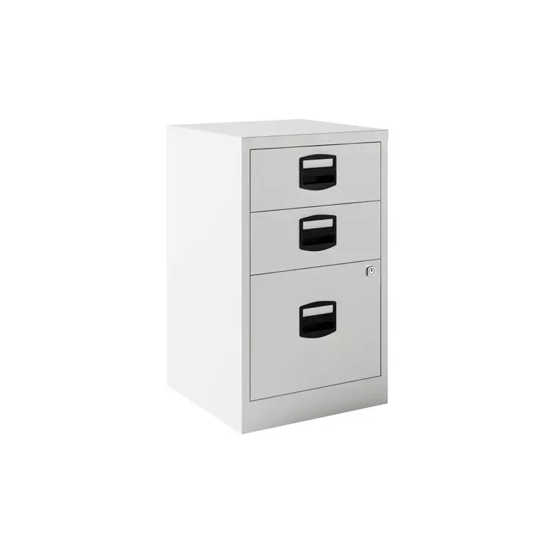 (PFA3-BA5) BISLEY CAJONERA METÁLICA PF 2 CAJONES PERSONALES + 1 CAJÓN ARCHIVO FIJA FONDO 40CM BLANCO