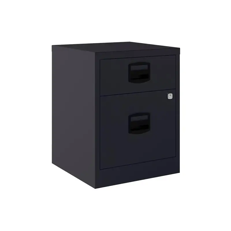 (PFAM1S1F-AV1) BISLEY CAJONERAS METALICAS 1 CAJÓN PERSONAL + 1 CAJÓN ARCHIVO A4 MÓVIL FONDO 40CM ANTRACITA ( MONTADO)