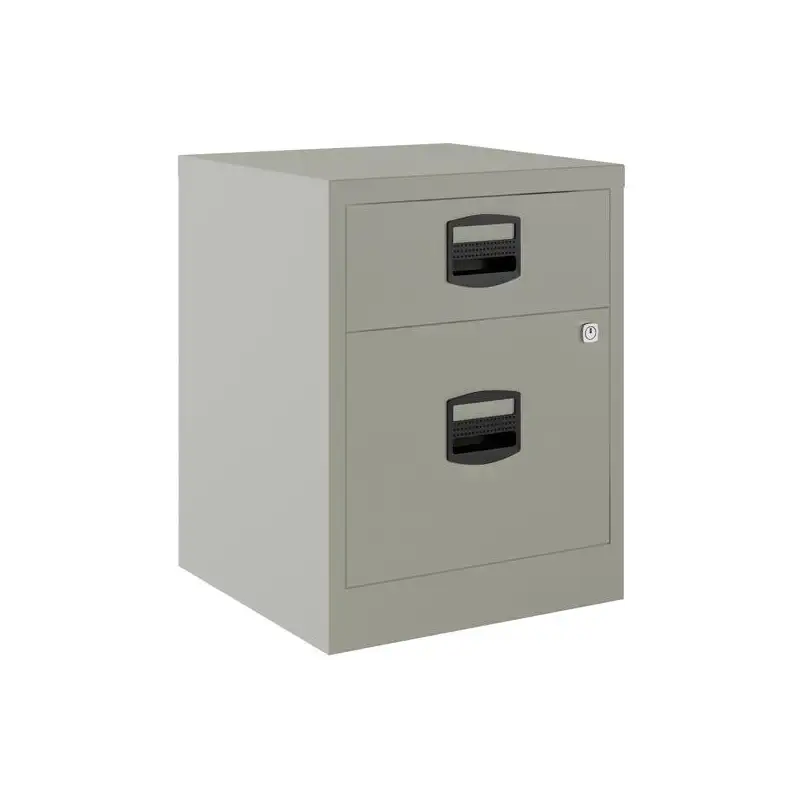 (PFAM1S1F-V7) BISLEY CAJONERAS METALICAS 1 CAJÓN PERSONAL + 1 CAJÓN ARCHIVO A4 MÓVIL FONDO 40CM GRIS ( MONTADO)