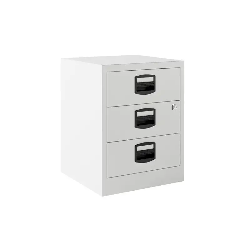 (PFAM3S-BA5) BISLEY CAJONERA METÁLICA 3 CAJONES 40X51X40 CM (ANCHO X ALTO X FONDO) CON RUEDAS BLANCO (MONTADO)