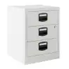 (PFAM3S-BA5) BISLEY CAJONERA METÁLICA 3 CAJONES 40X51X40 CM (ANCHO X ALTO X FONDO) CON RUEDAS BLANCO (MONTADO)