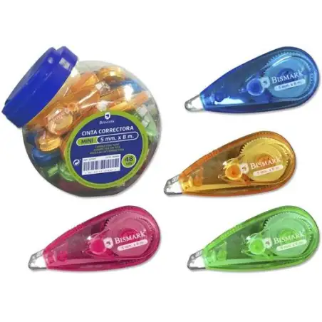 (327567) BISMARK CINTA CORRECTORA MINI 5MMX8M COLORES SURTIDOS