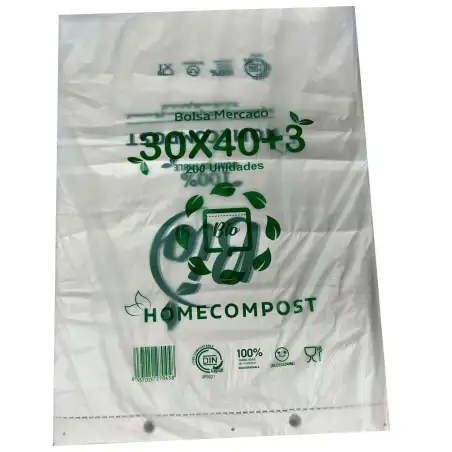 (70458) BOLSA BLOC 30X40CM COMPOSTABLE 12 MICRAS PAQUETE 200 UD