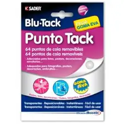 (1693) BOSTIK MASILLA EN GOTAS DE ADHESIVO REMOVIBLE BLU TACK PUNTO TACK TRANSPARENTE 64 PUNTOS