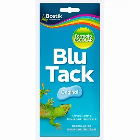 (30610592 (1690)) BOSTIK MASILLA ADHESIVA REUTILIZABLE BLU TACK ORIGINAL FORMATO ESCOLAR 90GR AZUL