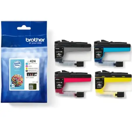 (LC424VAL) BROTHER TINTA BK/C/ M/Y  DCP-J1200W/J120WE - PACK 4 COLORES