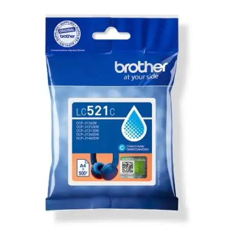(LC521C) BROTHER TINTA CIAN DCP-J1260W/J1310DW/J1360DW