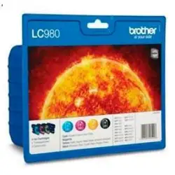 (LC980VALBP) BROTHER TINTA BK/C/M/Y DCP-145C/165C/195C/197C/375CW - MFC-250C/255CW/290C/295CN - PACK 4 COLORES