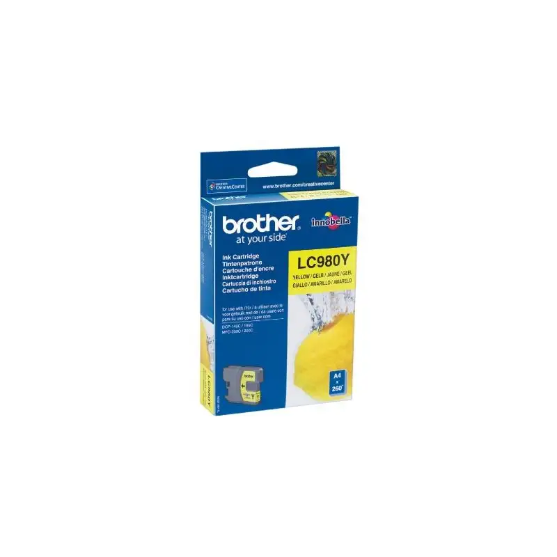 (LC980Y) BROTHER TINTA AMARILLO DCP-145C/165C/195C/197C/375CW - MFC-250C/255CW/290C/295CN