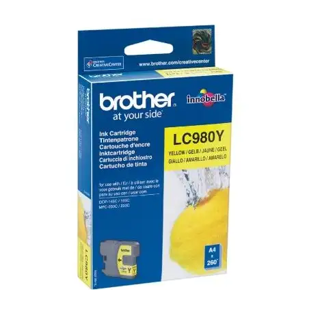 (LC980Y) BROTHER TINTA AMARILLO DCP-145C/165C/195C/197C/375CW - MFC-250C/255CW/290C/295CN