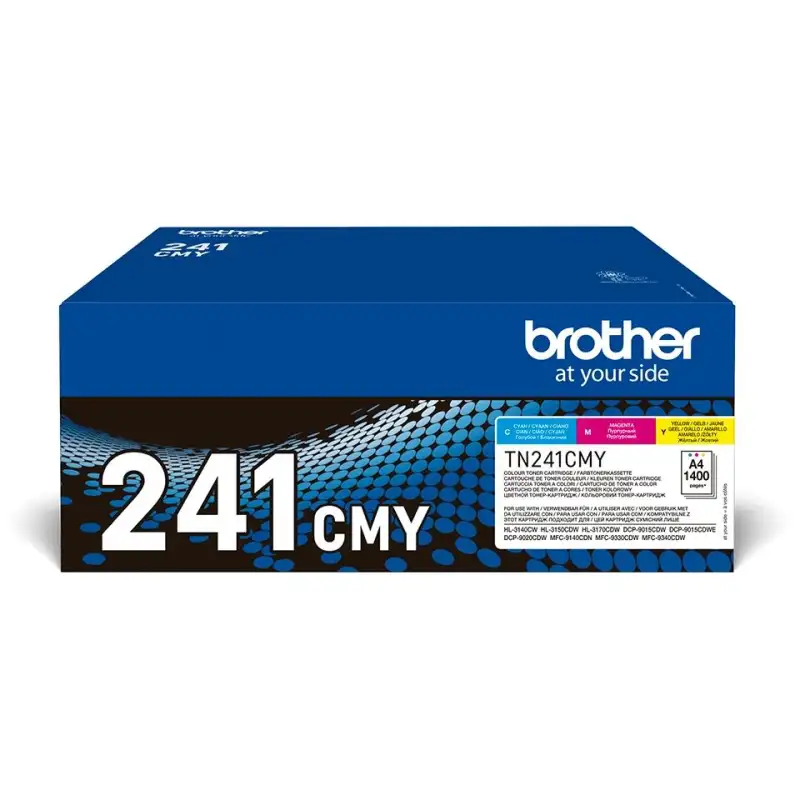 (TN241CMY) BROTHER TONER C/M/Y HL-3140CW/3150CDW/3170CDW - DCP-9015CDW/9020CDW - MFC-9140CDN/9330CDW/9340CDW - PACK 3 COLORES