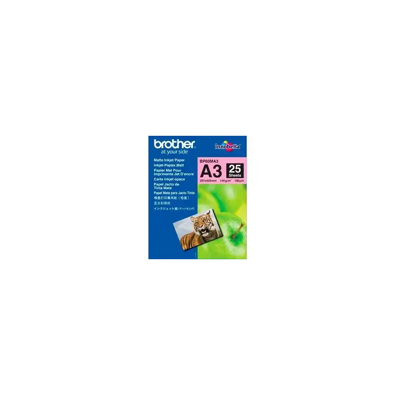 (BP60MA3) BROTHER PAPEL FOTOGRÁFICO A3 145GR INKJET PAQUETE 25H BLANCO MATE