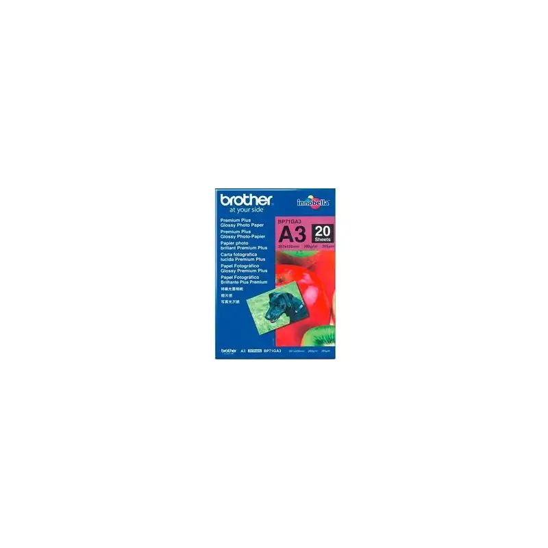(BP71GA3) BROTHER PAPEL INKJET GLOSSY A3 20H 260G/M2