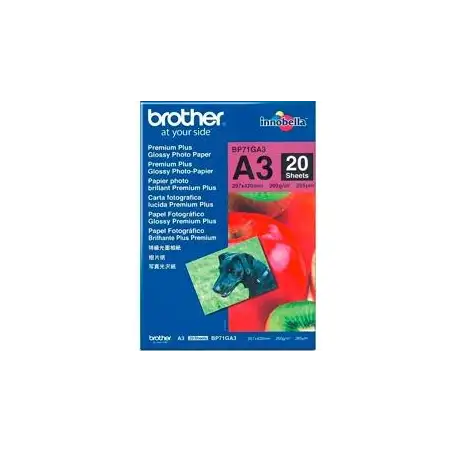 (BP71GA3) BROTHER PAPEL INKJET GLOSSY A3 20H 260G/M2