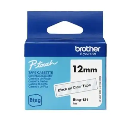 (BTAG131) BROTHER CINTA DOMÉSTICA BTAG NEGRO SOBRE TRANSPARENTE - PTN10