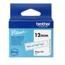 (BTAG133) BROTHER CINTA DOMÉSTICA BTAG AZUL SOBRE TRANSPARENTE - PTN10