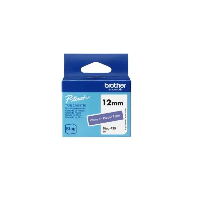 (BTAGF35) BROTHER CINTA DOMÉSTICA BTAG BLANCO SOBRE MORADO - PTN10