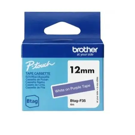 (BTAGF35) BROTHER CINTA DOMÉSTICA BTAG BLANCO SOBRE MORADO - PTN10