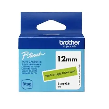 (BTAGG31) BROTHER CINTA DOMÉSTICA BTAG NEGRO SOBRE VERDE - PTN10