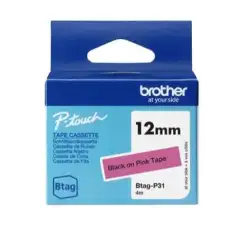 (BTAGP31) BROTHER CINTA DOMÉSTICA BTAG NEGRO SOBRE ROSA - PTN10