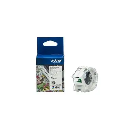 (CZ1001) BROTHER ROLLO DE CINTA ADHESIVA ZERO INK PARA ETIQUETADORA VC500W 9MMX5M