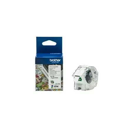 (CZ1002) BROTHER ROLLO DE CINTA ADHESIVA ZERO INK PARA ETIQUETADORA VC500W 12MMX5M