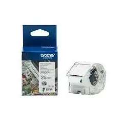 (CZ1004) BROTHER ROLLO DE CINTA ADHESIVA ZERO INK PARA ETIQUETADORA VC500W 2