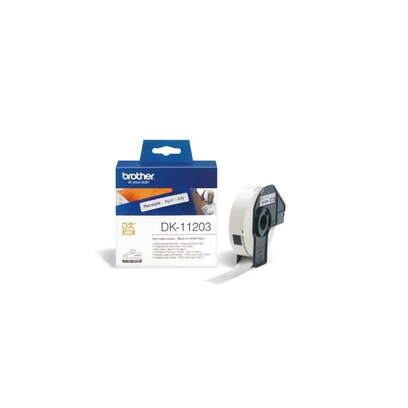 (DK11203) BROTHER ETIQUETAS PRECORTADAS PARA CARPETAS 17X87MM (300 ETIQUETAS)