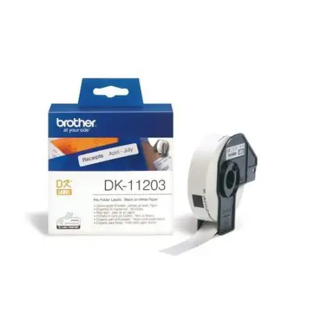 (DK11203) BROTHER ETIQUETAS PRECORTADAS PARA CARPETAS 17X87MM (300 ETIQUETAS)