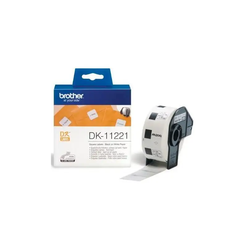 (DK11221) BROTHER ETIQUETAS PRECORTADAS CUADRADAS PAPEL TÉRMICO 23X23MM (1.000 ETIQUETAS)