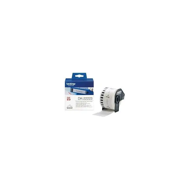 (DK22223) BROTHER CINTA CONTINUA DE PAPEL TÉRMICO ADHESIVO - BLANCO - 50MMX30