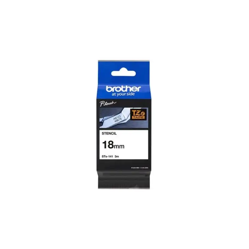 (STE141) BROTHER CINTA ROTULADORA DE PLANTILLA LAMINADA DE 18MMX3M (REUTILIZABLE HASTA 50 VECES)