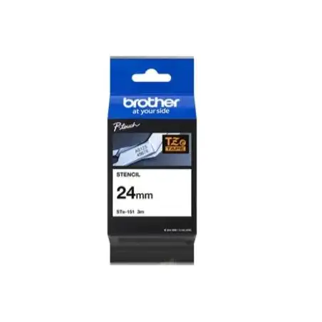 (STE151) BROTHER CINTA ROTULADORA DE PLANTILLA LAMINADA DE 24MMX3M (REUTILIZABLE HASTA 50 VECES)