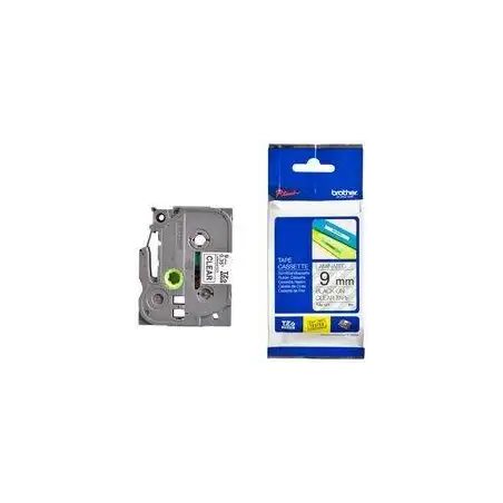 (TZE121) BROTHER CINTA ROTULADORA LAMINADA TEXTO NEGRO SOBRE TRANSPARENTE  - 9MMX8M