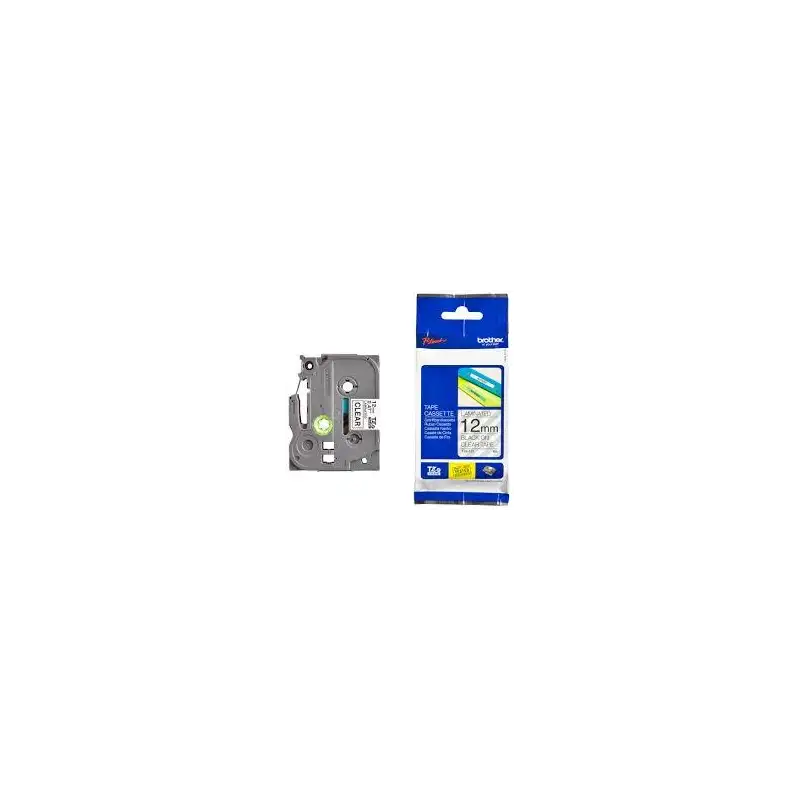 (TZE131) BROTHER CINTA ROTULADORA LAMINADA TEXTO NEGRO SOBRE TRANSPARENTE 12MMX8M