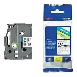 (TZE151) BROTHER CINTA ROTULADORA LAMINADA TEXTO NEGRO SOBRE TRANSPARENTE - 24MMX8M