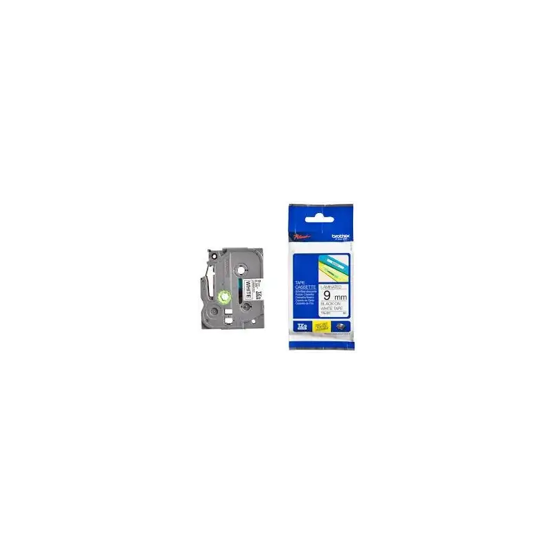 (TZE221) BROTHER CINTA ROTULADORA LAMINADA TEXTO NEGRO SOBRE BLANCO - 9MMX8M