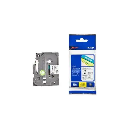 (TZE221) BROTHER CINTA ROTULADORA LAMINADA TEXTO NEGRO SOBRE BLANCO - 9MMX8M