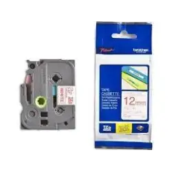 (TZE232) BROTHER CINTA ROTULADORA LAMINADA TEXTO ROJO SOBRE BLANCO - 12MMX8M