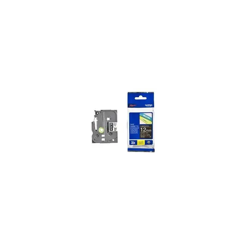 (TZE335) BROTHER CINTA ROTULADORA LAMINADA TEXTO BLANCO SOBRE NEGRO - 12MMX8M