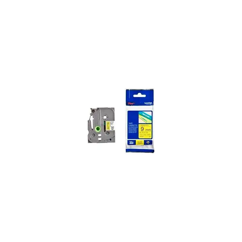 (TZE621) BROTHER CINTA ROTULADORA LAMINADA TEXTO NEGRO SOBRE AMARILLO - 9MMX8M