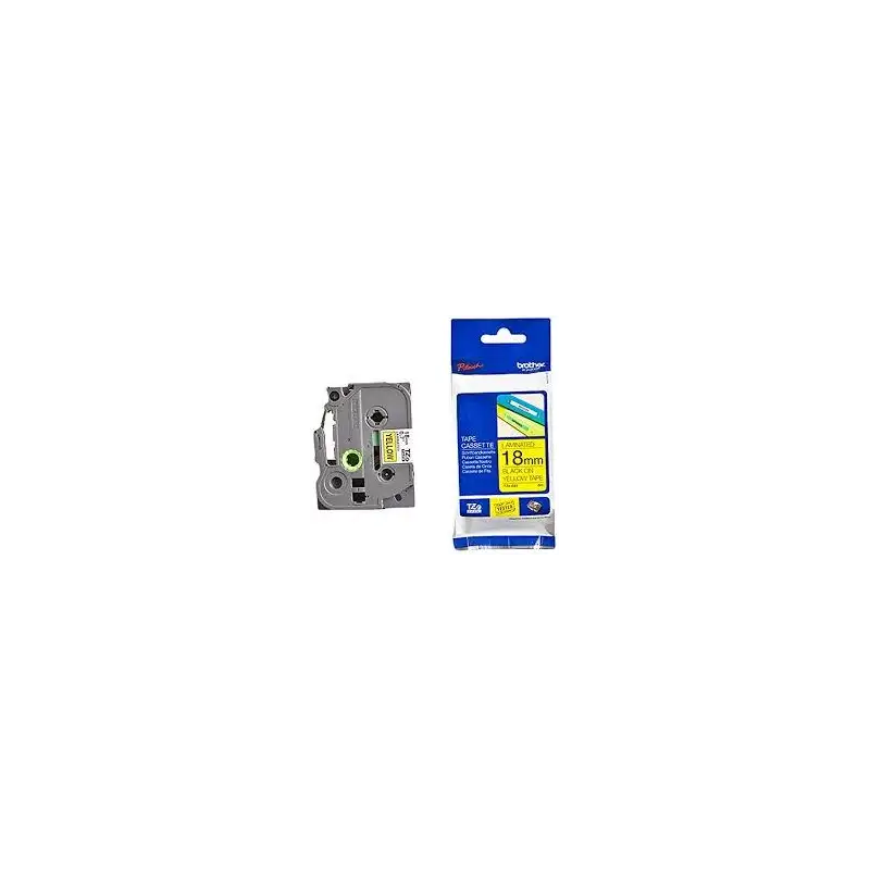(TZE641) BROTHER CINTA ROTULADORA LAMINADA TEXTO NEGRO SOBRE AMARILLO - 18MMX8M